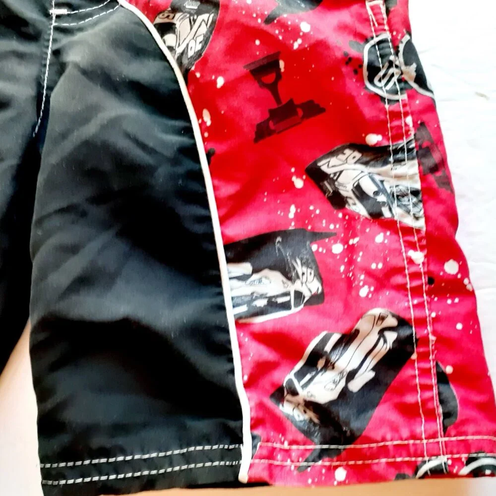 Cars Boys Swim Trunks Lightning McQueen Swimsuit Red Black 3T